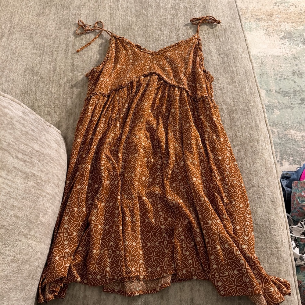 Burnt orange Patterned Dress